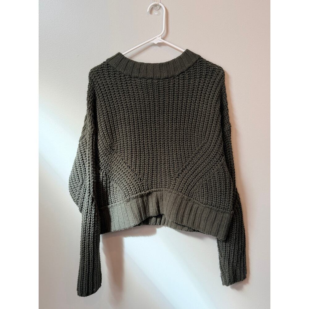 Moon & Madison Olive Green Chunky Knit Sweater - Size XS